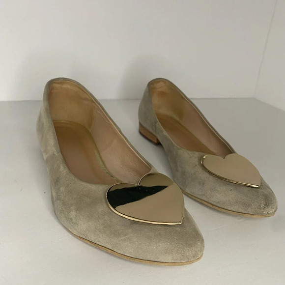 ❤️ Pilar Abril Gold suede shoes size 39 - Picture 5 of 8